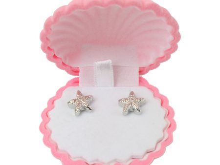 .375 in. Metal Silver Sea Star Earrings, Set of 2 Hot on Sale