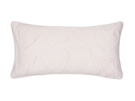 White Applique Heart Applique Pillow Online now