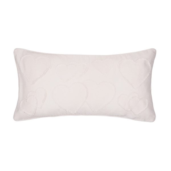 White Applique Heart Applique Pillow Online now