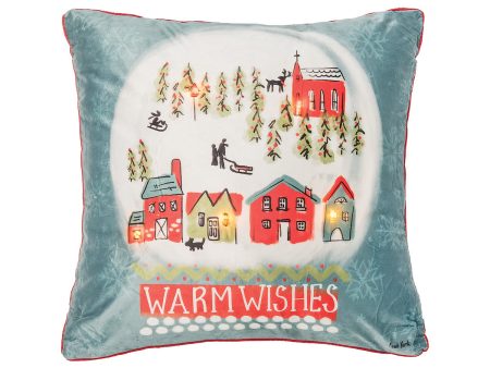 Warm Wishes Snowglobe LED Pillow Hot on Sale