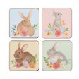 Floral Bunny Coasters, Set of 4 For Cheap