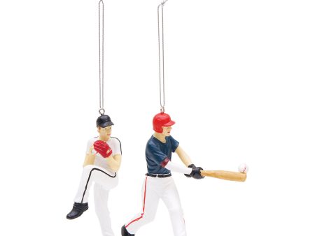 Baseball Player Ornaments, Asst. of 2 For Sale