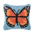 Monarch Butterfly Hooked Mini Pillow For Discount