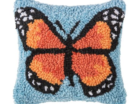 Monarch Butterfly Hooked Mini Pillow For Discount