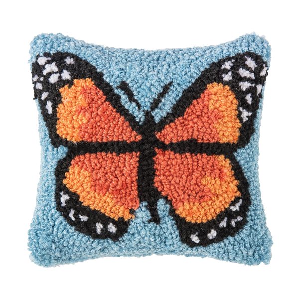 Monarch Butterfly Hooked Mini Pillow For Discount