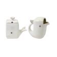 White Ceramic Whale Cream & Sugar Set Supply