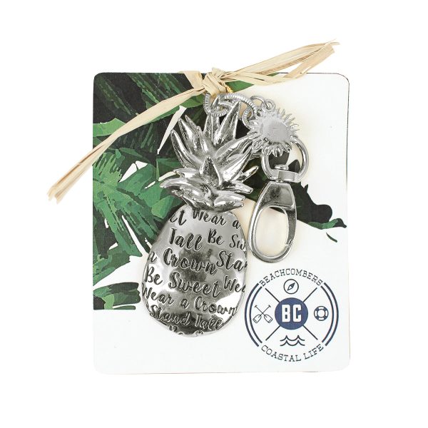 Silver Pineapple Key Fob Bag Charm Sale