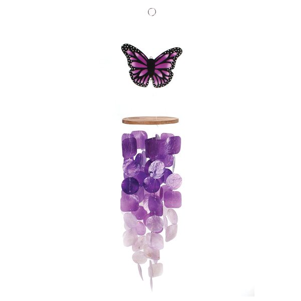 Blue Butterfly Capiz Chime on Sale