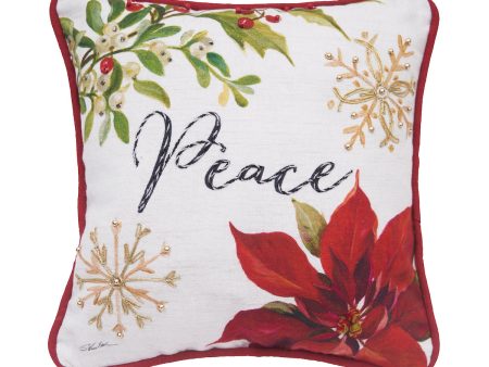 Peace Poinsettia Mini Pillow For Discount