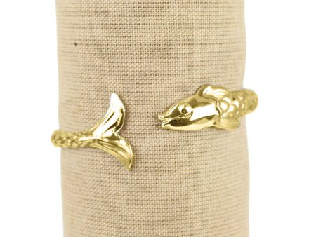 Gold Colored Fish Hinged Bracelet Fashion