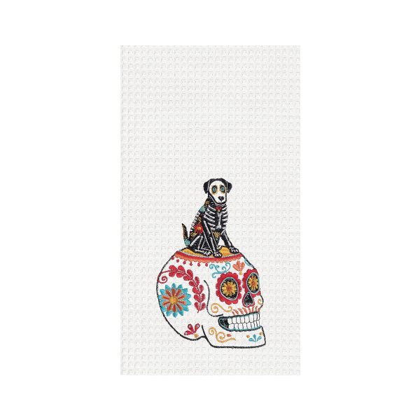 Canine Sugar Skull Kitchen Towel Online