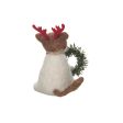 Cat Reindeer with Wreath Figurine Online now