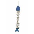 30 in. Wood & Shell Blue Fish Wall Hanging Fashion