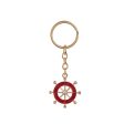 1.6 in. Metal Red Ships Wheel Keychain For Cheap