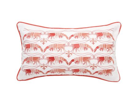 Shrimp De Lis Indoor Outdoor Lumbar Pillow Cheap