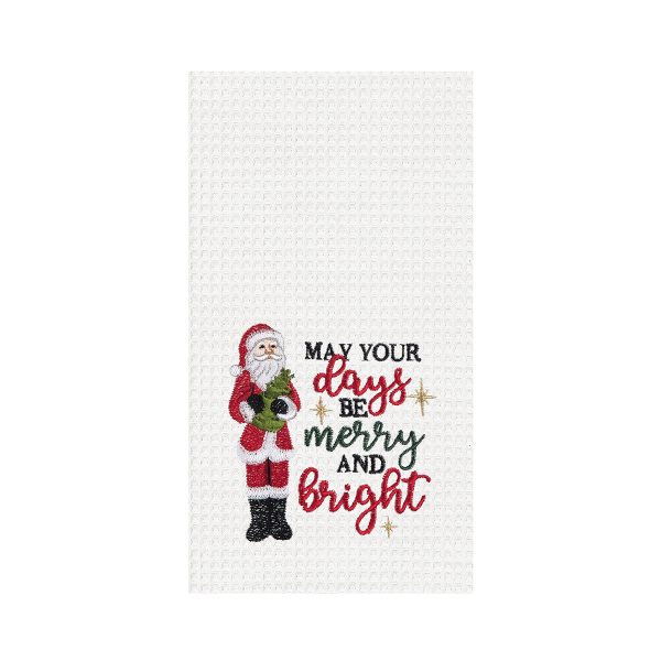 Days Be Merry & Bright Santa Kitchen Towel For Cheap