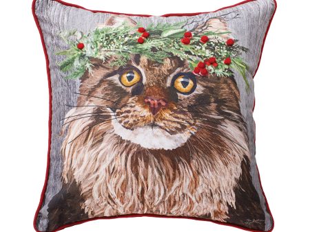 Cat Flower Crown Pillow on Sale