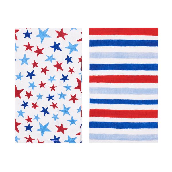 Watercolor Stars & Stripes Kitchen Towel, Set of 2 Discount