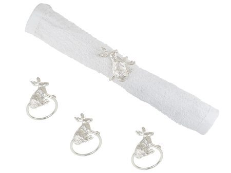 Silver Rabbit Napkin Ring, Set of 4 Online Sale