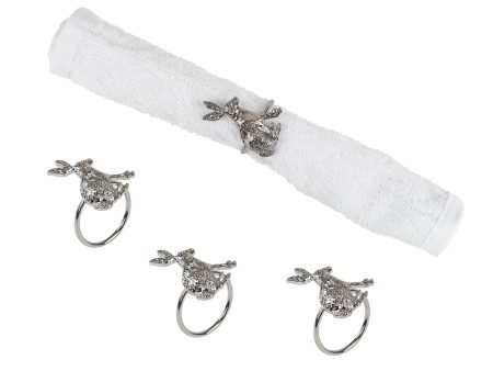 Charcoal Rabbit Napkin Ring, Set of 4 Online Hot Sale