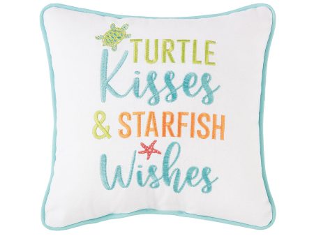 Turtle Kisses & Starfish Wishes Mini Pillow Online now