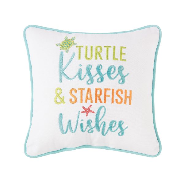 Turtle Kisses & Starfish Wishes Mini Pillow Online now