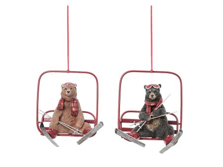 Bear Ski Lift Ornaments, Asst. Sale