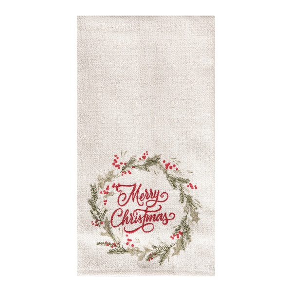 Winter Wreath Kitchen Towel Discount