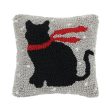 Winter Cat Hooked Mini Pillow Fashion