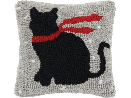 Winter Cat Hooked Mini Pillow Fashion