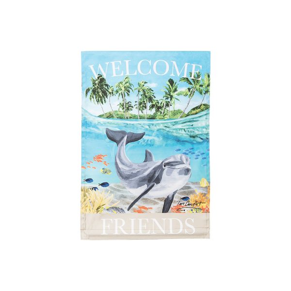 Welcome Friends Dolphin Flag For Cheap