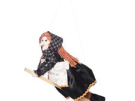 Black & Orange Kitchen Witch Figurine Hot on Sale