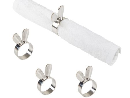 Silver Bunny Ears Napkin Ring, Set of 4 Cheap