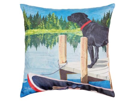 Dog Lake Pier  Pillow Discount