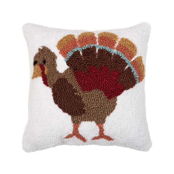 Turkey Feathers Hooked Mini Pillow For Cheap