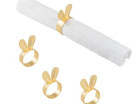 Gold Bunny Ears Napkin Ring, Set of 4 Discount