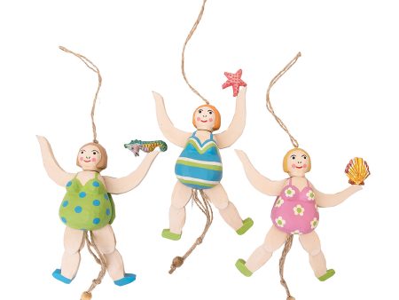 Jumping Swimsuit Lady Ornaments, Asst. of 3 Supply