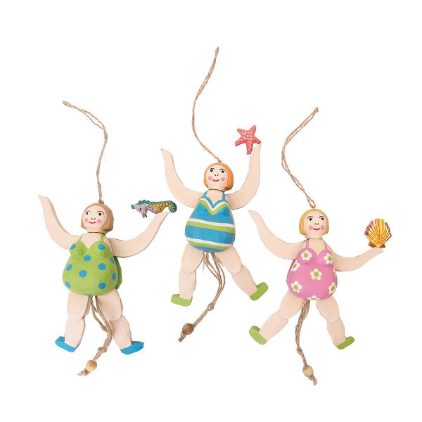 Jumping Swimsuit Lady Ornaments, Asst. of 3 Supply