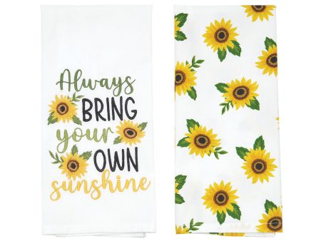 Sunshine Sunflower Kitchen Towel, Set of 2 Online Sale