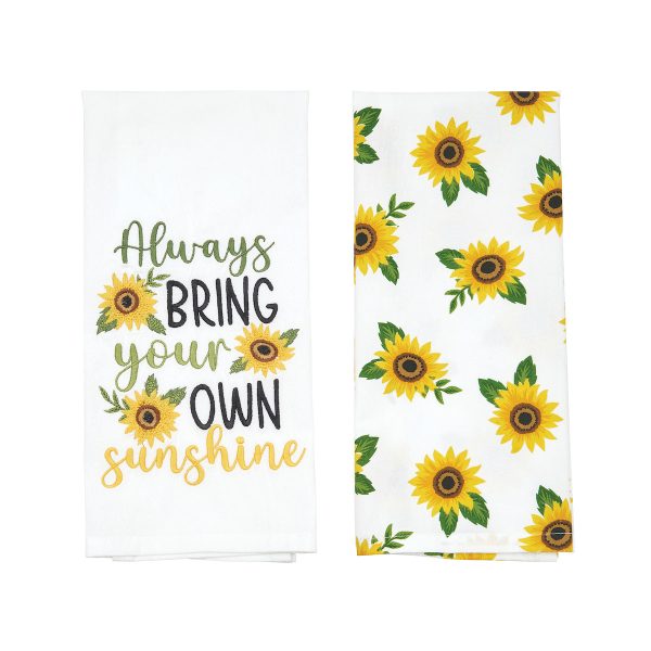 Sunshine Sunflower Kitchen Towel, Set of 2 Online Sale