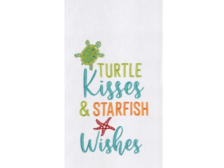 Turtle Kisses & Starfish Wishes Kitchen Towel For Sale