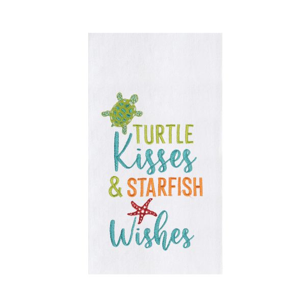 Turtle Kisses & Starfish Wishes Kitchen Towel For Sale