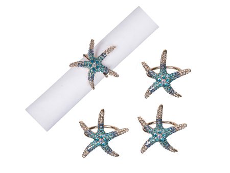 Sea Star Rhinestone Napkin Ring, Set of 4 Sale