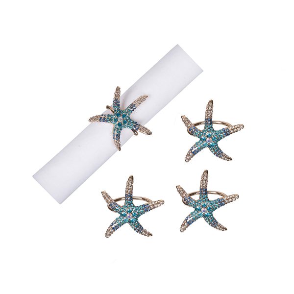 Sea Star Rhinestone Napkin Ring, Set of 4 Sale