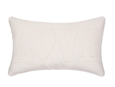 White Love Applique Pillow For Discount