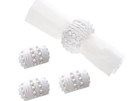 White Sea Urchin Napkin Ring, Set of 4 on Sale