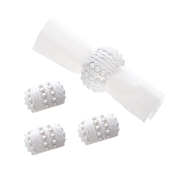 White Sea Urchin Napkin Ring, Set of 4 on Sale