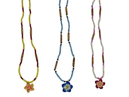 12 in. Clay Bead Flower Necklace, Display of 12 Online now