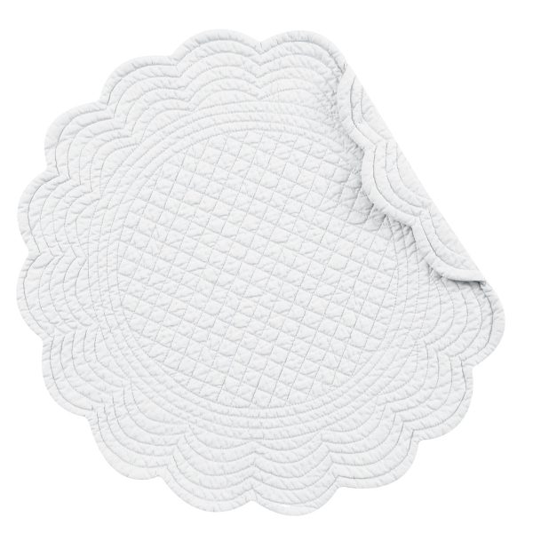 White Quilted Round Placemat For Discount