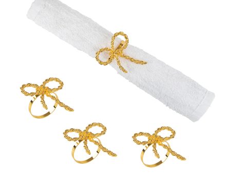 Gold Ribbon Napkin Ring, Set of 4 Online